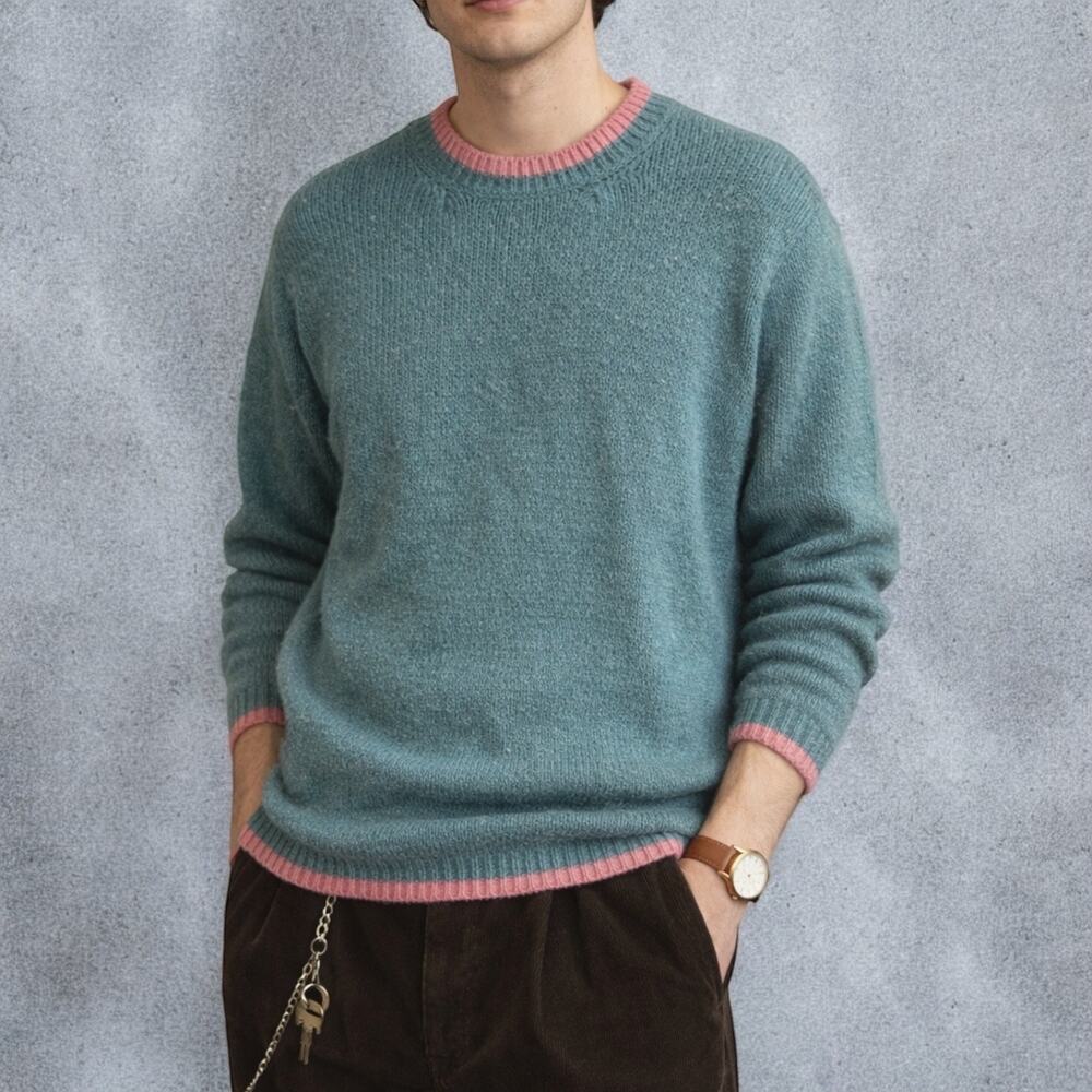 Ireland’s Eye Green Wool Cashmere Knit Sweater Size Large